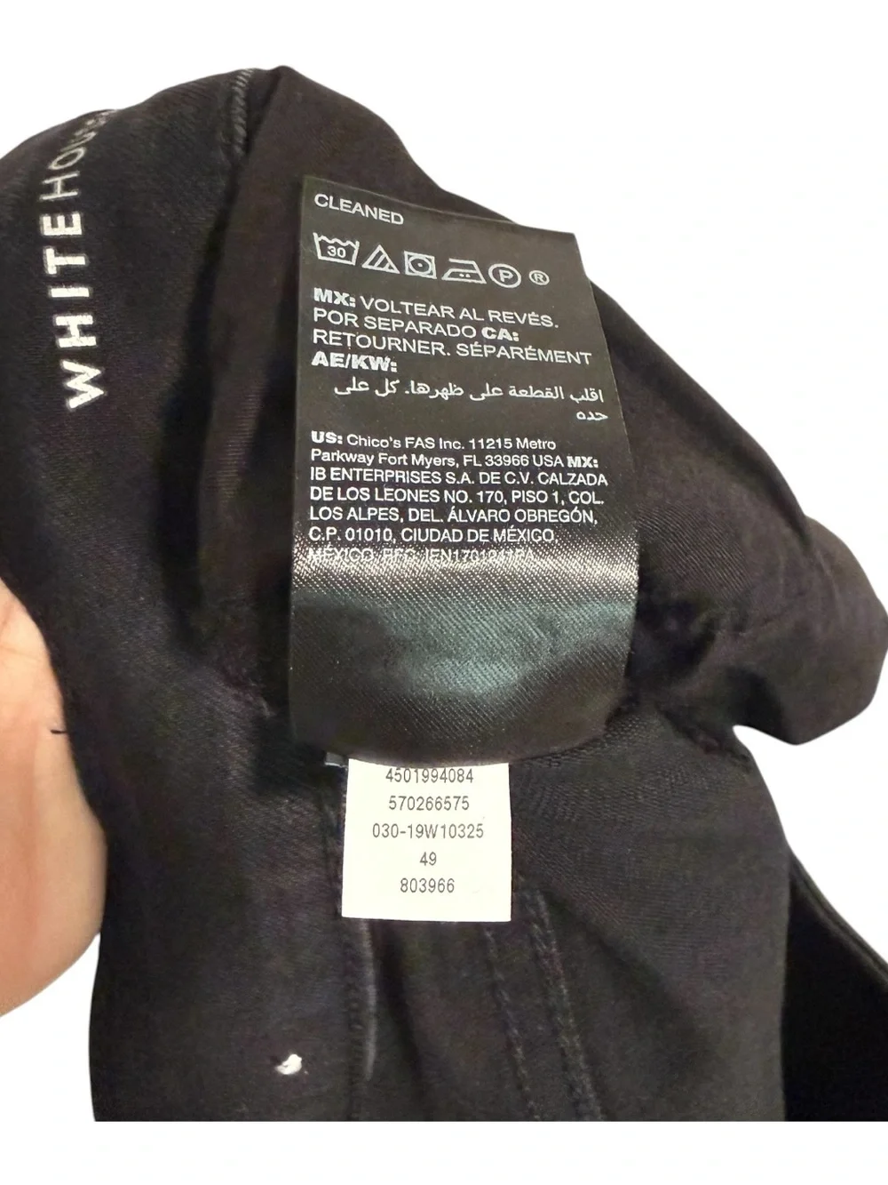 WHBM White House Black Market The Skinny Crop High Rise Jeans size 4 Black